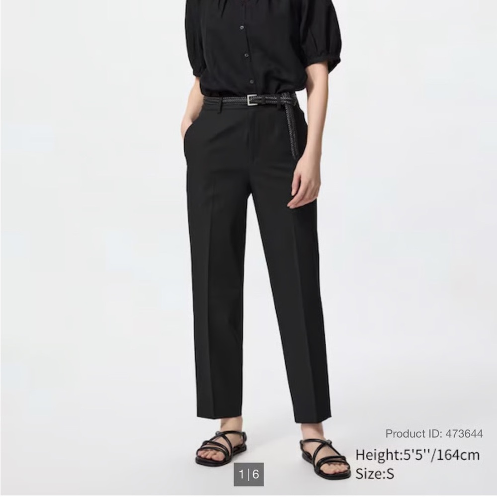 Uniqlo Black Smart Ankle Pants Trousers